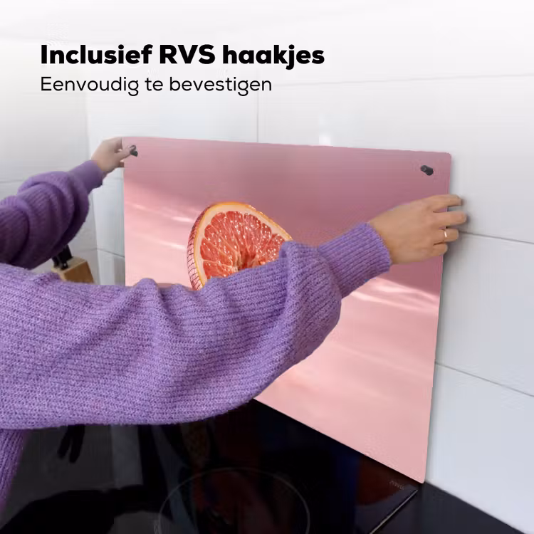Grapefruit - Roze - Disco - Shiny Inductie beschemer met haakjes klein -ky-ophangen-nl