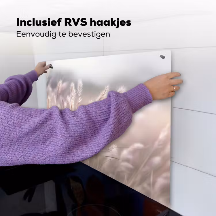 Graspluimen - Wind - Beige - Mistig Inductie beschemer met haakjes middel -ky-ophangen-nl