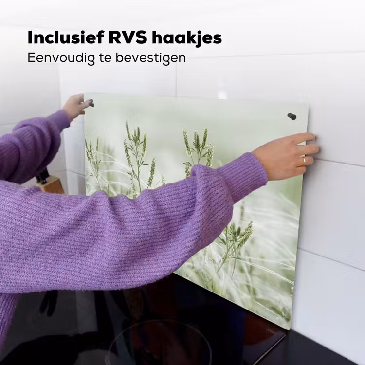 Grassen - Minimalistisch - Groen Inductie beschemer met haakjes klein -ky-ophangen-nl