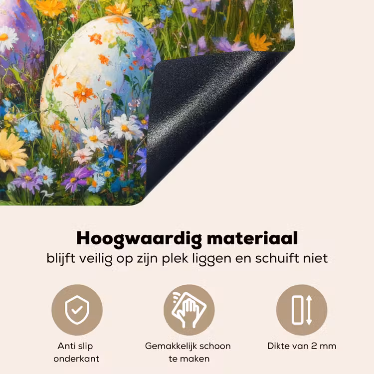 Grasveld - Eieren - Bloemen Inductie beschemer met haakjes klein -ky-onderkant-nl
