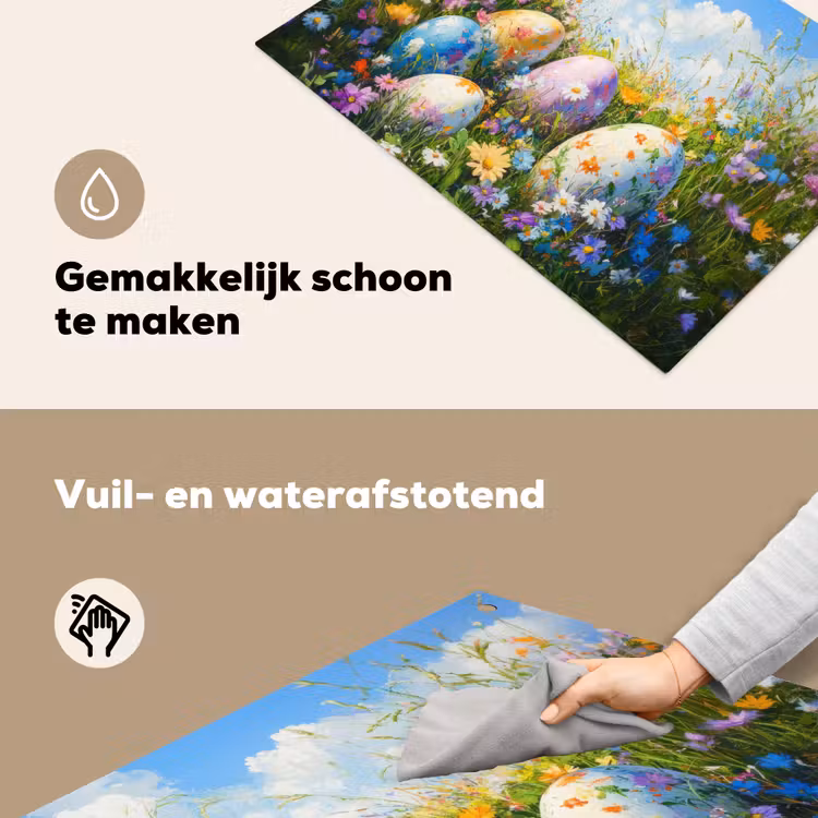 Grasveld - Eieren - Bloemen Inductie beschemer met haakjes klein -ky-schoon-nl