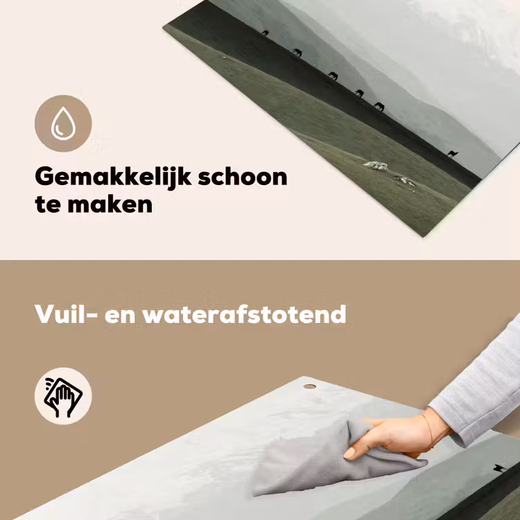 Grijs - Berg - Paarden Inductie beschemer met haakjes klein -ky-schoon-nl
