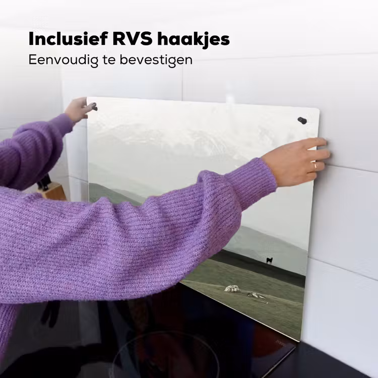 Grijs - Berg - Paarden Inductie beschemer met haakjes klein -ky-ophangen-nl