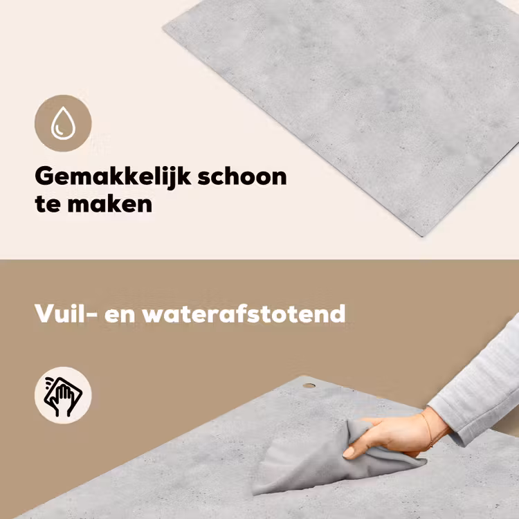 Grijs - Beton - Neutraal Inductie beschemer met haakjes klein 777 -ky-schoon-nl