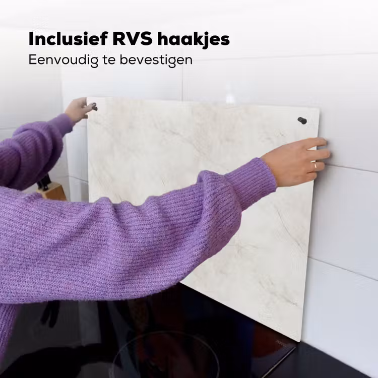 Grijs - Marmer - Aders Inductie beschemer met haakjes klein 777 -ky-ophangen-nl