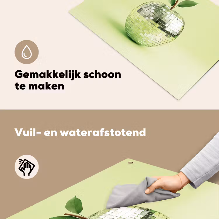 Groen - Disco - Decoratie - Appel Inductie beschemer met haakjes klein -ky-schoon-nl