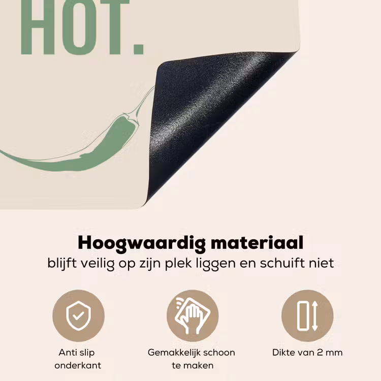Groen - Quote - Zomer - Chilipeper Inductie beschemer met haakjes middel -ky-onderkant-nl