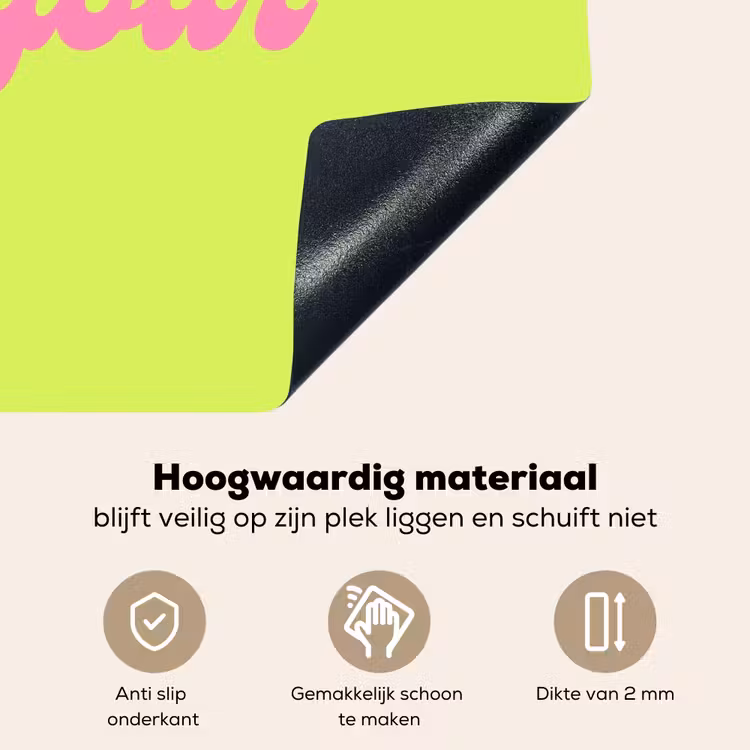 Groen - Roze bonjour - Retro Inductie beschemer met haakjes klein -ky-onderkant-nl
