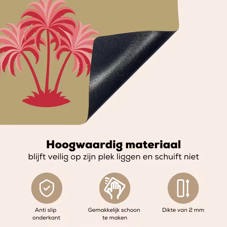 Groen - Zomer - Quote - Palmboom Inductie beschemer met haakjes middel -ky-onderkant-nl