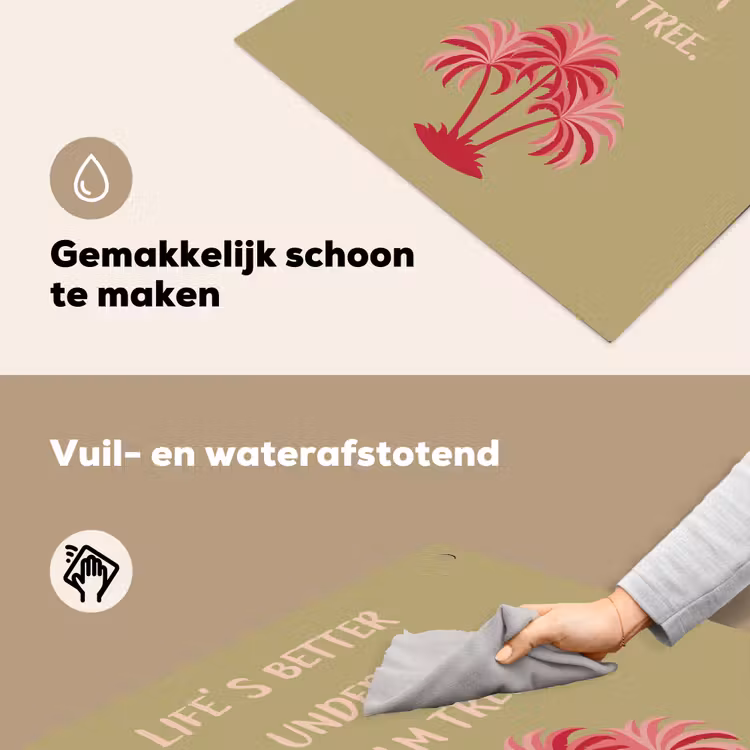 Groen - Zomer - Quote - Palmboom Inductie beschemer met haakjes middel -ky-schoon-nl
