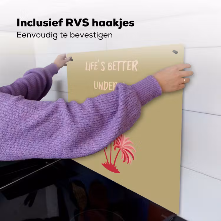 Groen - Zomer - Quote - Palmboom Inductie beschemer met haakjes middel -ky-ophangen-nl