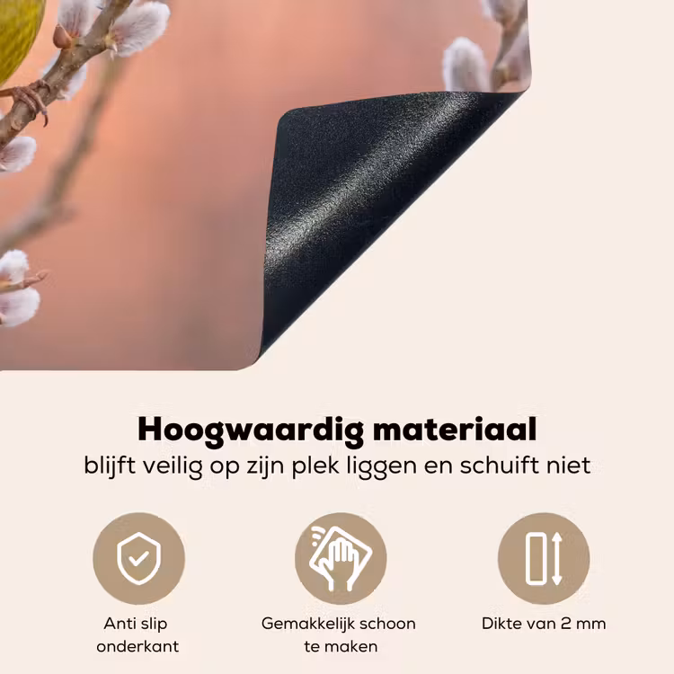 Groenling - Katjes - Lente - Natuur - Zacht Inductie beschemer met haakjes klein -ky-onderkant-nl