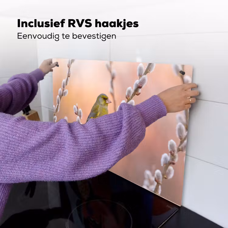 Groenling - Katjes - Lente - Natuur - Zacht Inductie beschemer met haakjes klein -ky-ophangen-nl