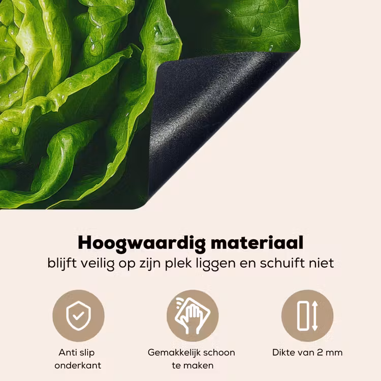 Groente - Sla - Groen Inductie beschemer met haakjes klein -ky-onderkant-nl