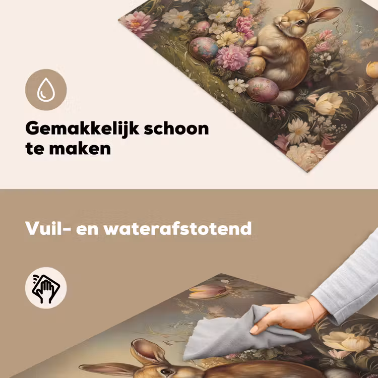 Haas - Stilleven - Bloemen Inductie beschemer met haakjes klein -ky-schoon-nl