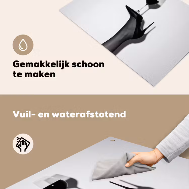 Hak - Wijn - Minimalistisch - Zwart Inductie beschemer met haakjes klein -ky-schoon-nl