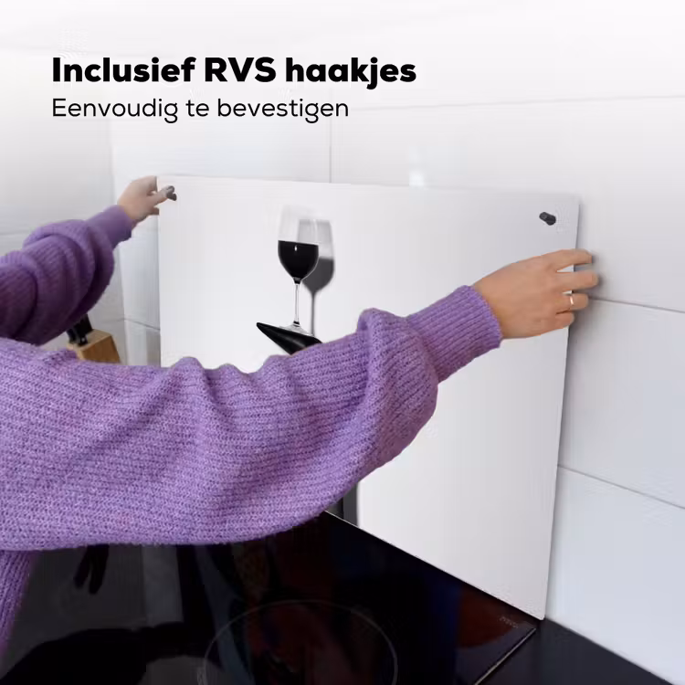 Hak - Wijn - Minimalistisch - Zwart Inductie beschemer met haakjes klein -ky-ophangen-nl