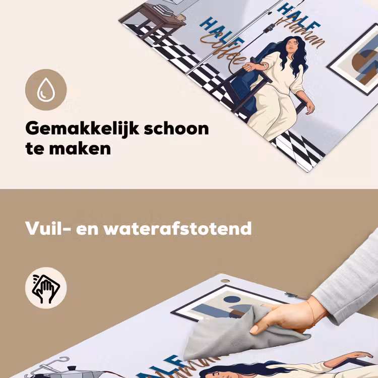 Half human, Half Coffee - Infuus - Koffie Inductie beschemer met haakjes klein -ky-schoon-nl