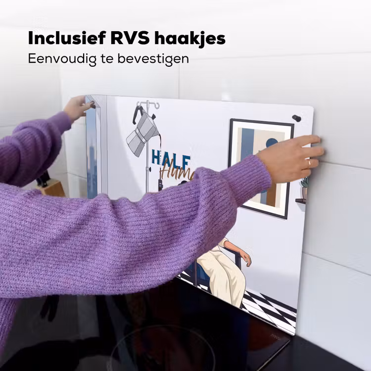 Half human, Half Coffee - Infuus - Koffie Inductie beschemer met haakjes klein -ky-ophangen-nl