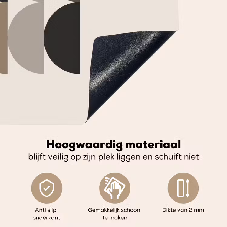 Halve cirkels - Aardetinten - Grafisch Inductie beschemer met haakjes middel -ky-onderkant-nl