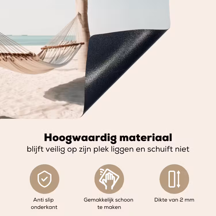 Hangmat - Palmbomen - Strand - Zee Inductie beschemer met haakjes middel -ky-onderkant-nl