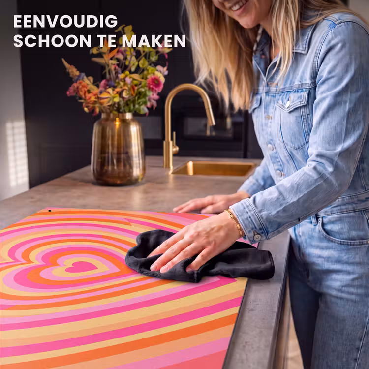 Hart - Concentrisch - Abstract - Liefde - Kleurrijk Inductie beschemer met haakjes klein -ky-schoon-nl