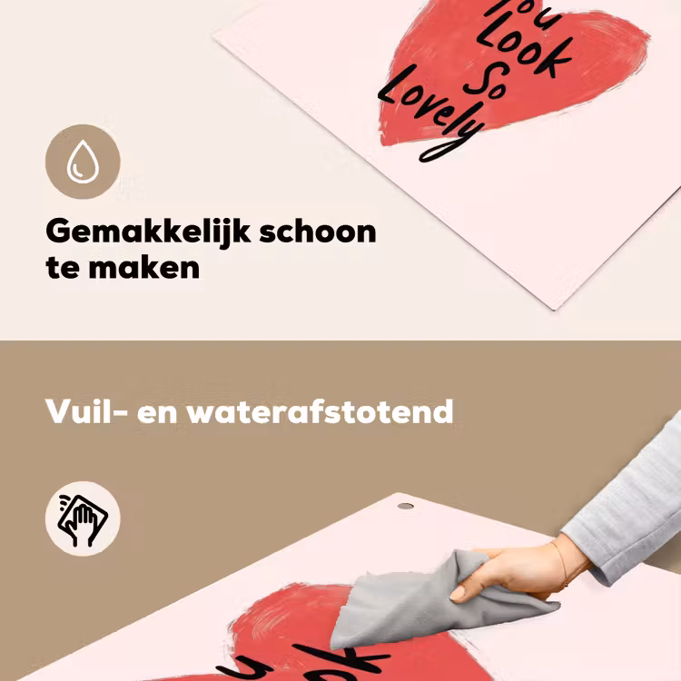 Hart - Rood - Valentijn Inductie beschemer met haakjes klein -ky-schoon-nl