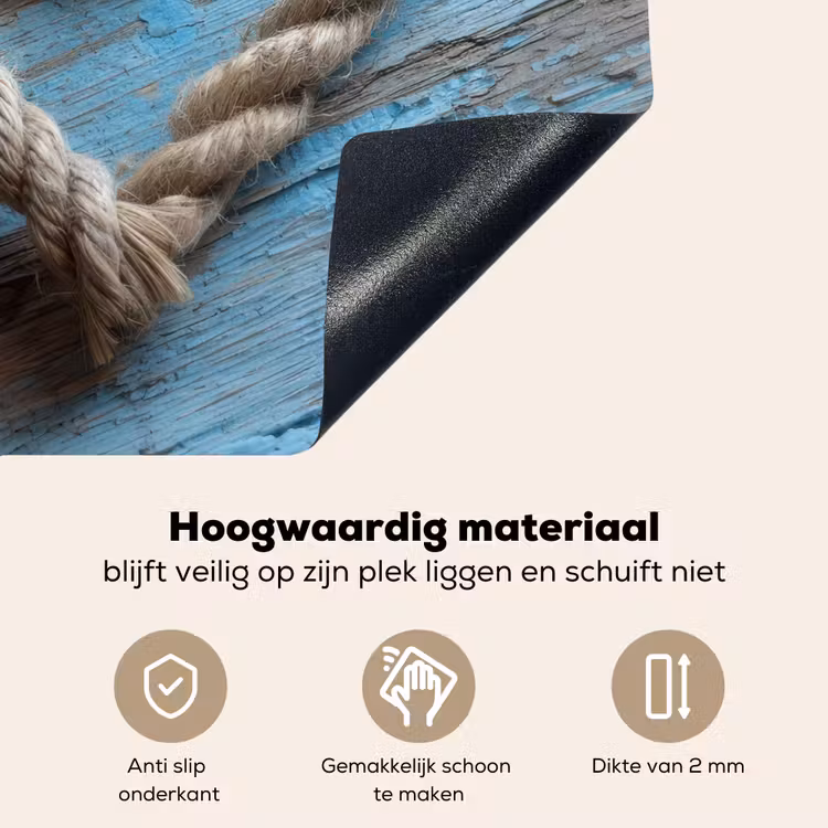 Hart - Touw - Hout - Rustiek Inductie beschemer met haakjes middel -ky-onderkant-nl