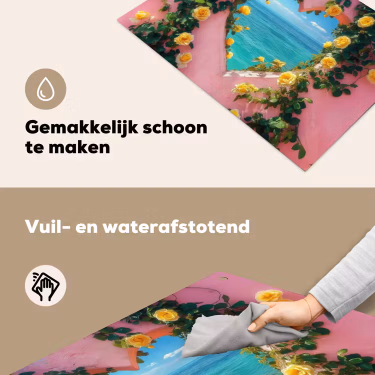Hart - Zee - Muur Inductie beschemer met haakjes klein -ky-schoon-nl