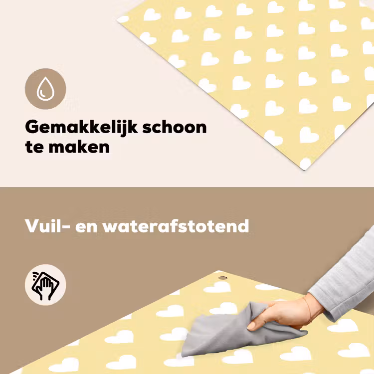 Hartjes - Patroon - Geel Inductie beschemer met haakjes klein 777 -ky-schoon-nl
