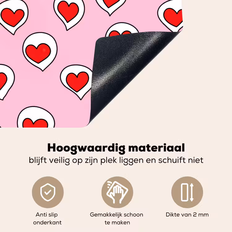 Hartjes - Patroon - Rood Inductie beschemer met haakjes klein 777 -ky-onderkant-nl