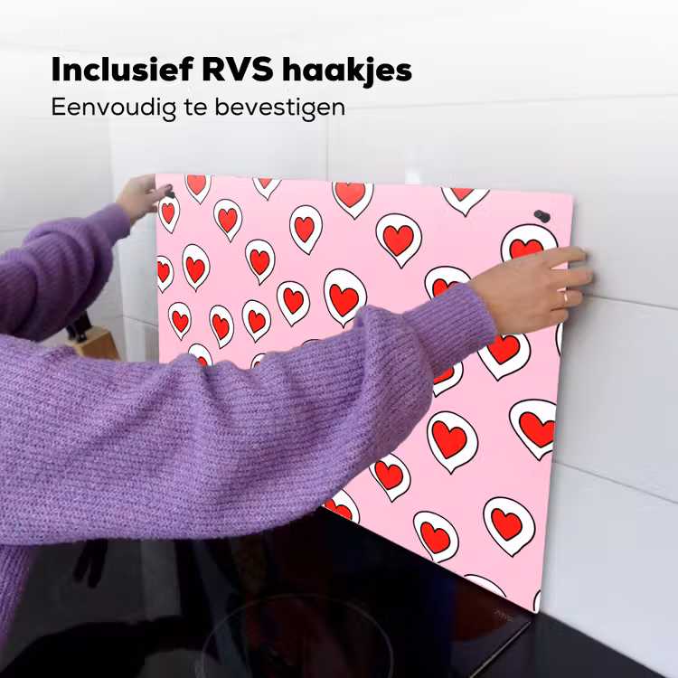 Hartjes - Patroon - Rood Inductie beschemer met haakjes klein 777 -ky-ophangen-nl