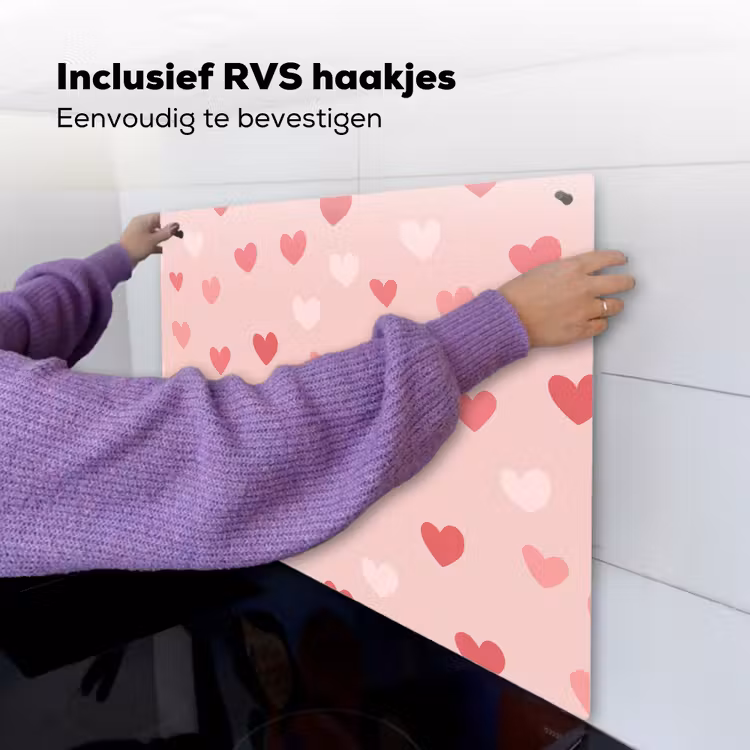 Hartjes - Patroon - Roze - Eenvoudig Inductie beschemer met haakjes middel -ky-ophangen-nl