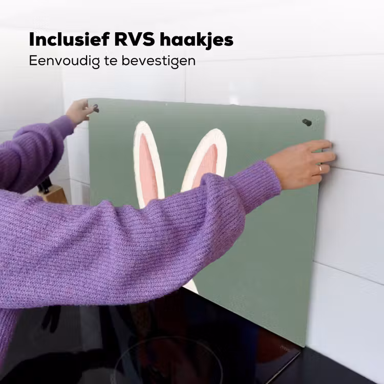 Hazen - Oren - Roze Inductie beschemer met haakjes klein -ky-ophangen-nl