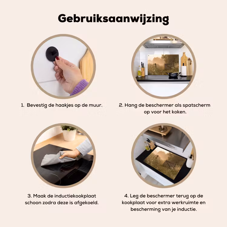 Hek - Natuur - Mist - Veld Inductie beschemer met haakjes klein -ky-gebruik-nl