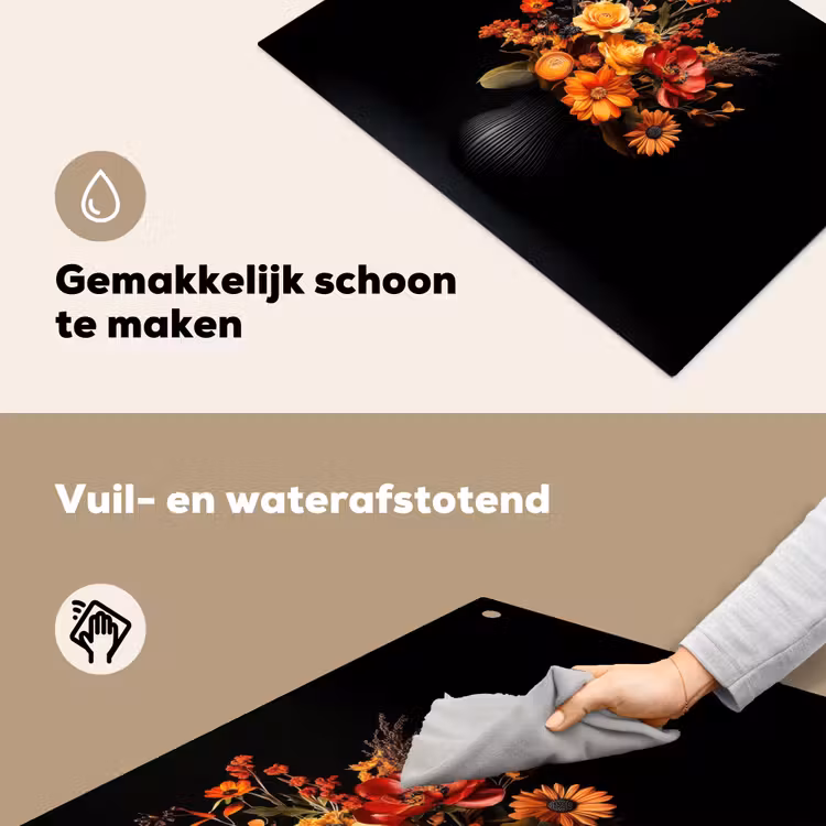 Herfst - Boeket - Oranje Inductie beschemer met haakjes klein -ky-schoon-nl