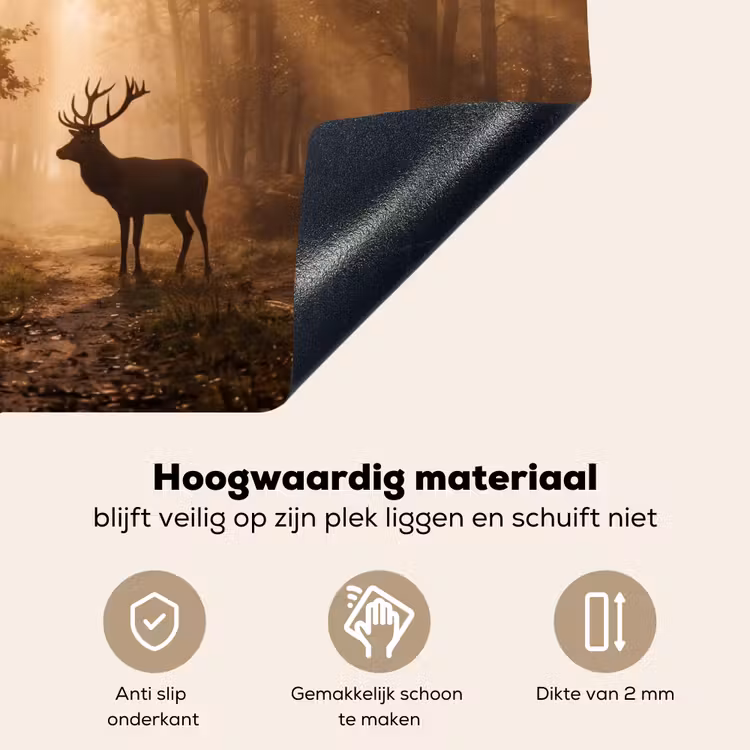 Hert - Bos - Mistig - Natuur - Goud Inductie beschemer met haakjes klein -ky-onderkant-nl