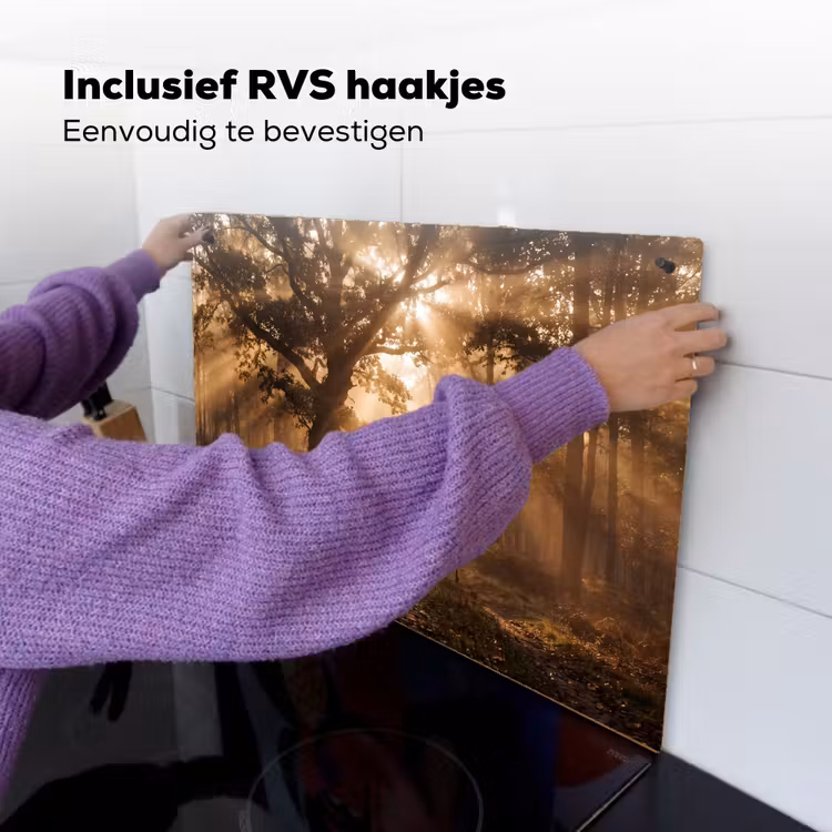 Hert - Bos - Mistig - Natuur - Goud Inductie beschemer met haakjes klein -ky-ophangen-nl