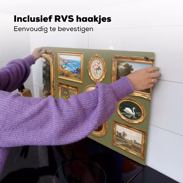Hert - Bos - Natuur - Klassiek - Dieren Inductie beschemer met haakjes klein -ky-ophangen-nl