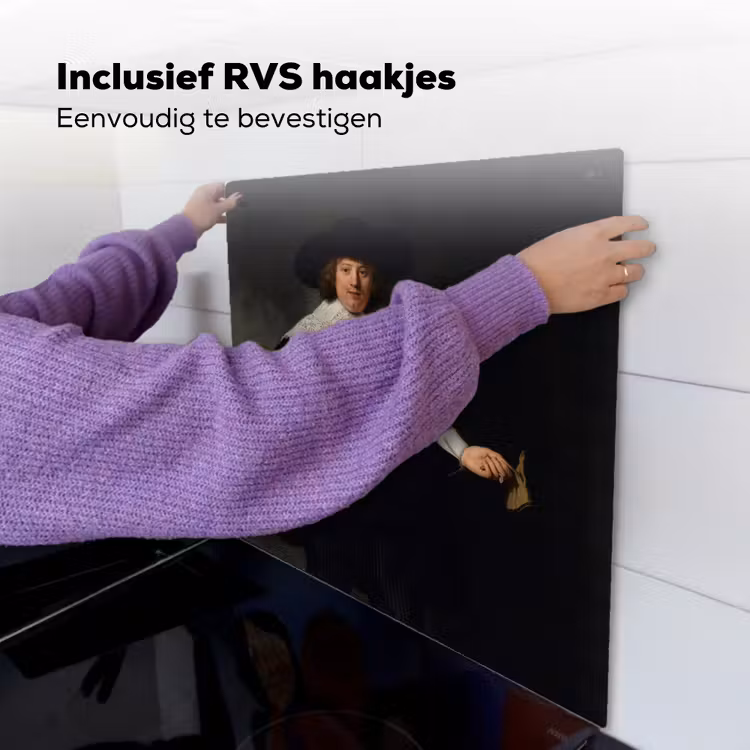 Het huwelijksportret van Marten Soolmans - Rembrandt van Rijn Inductie beschemer met haakjes middel -ky-ophangen-nl