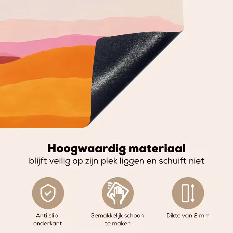 Heuvels - Oranje - Zon - Abstract Inductie beschemer met haakjes klein -ky-onderkant-nl