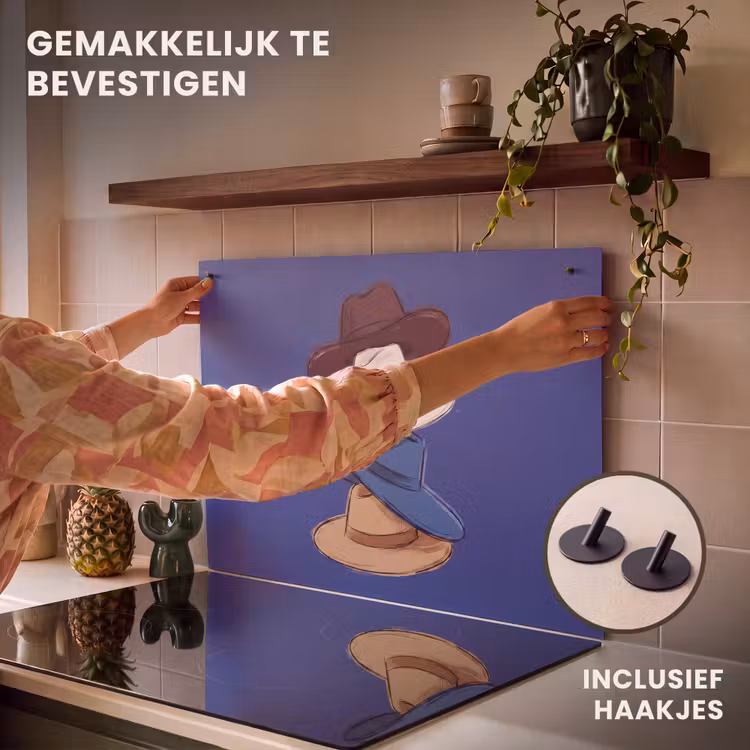 Hoeden - Gestapeld - Mode - Kleurrijk - Illustratie Inductie beschemer met haakjes klein -ky-ophangen-nl