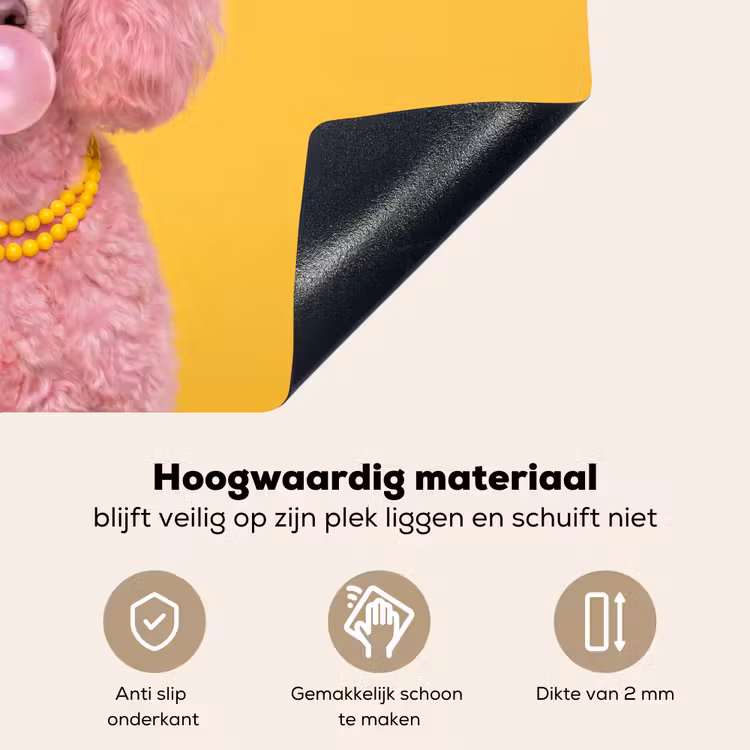 Hond - Kauwgum - Dieren - Modern - Roze Inductie beschemer met haakjes klein -ky-onderkant-nl