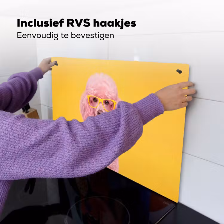 Hond - Kauwgum - Dieren - Modern - Roze Inductie beschemer met haakjes klein -ky-ophangen-nl