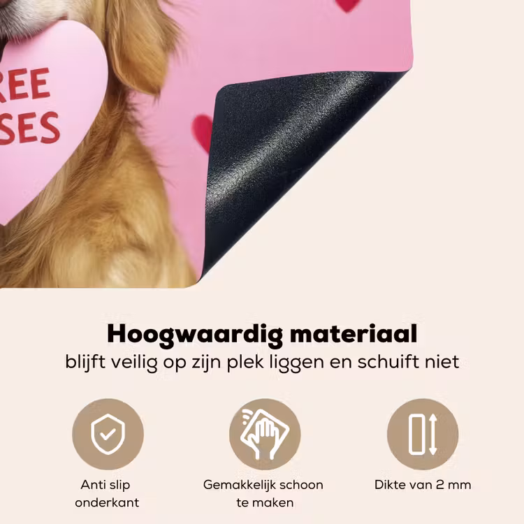 Hond - Kiss- Valentijn - Hartjes Inductie beschemer met haakjes klein -ky-onderkant-nl