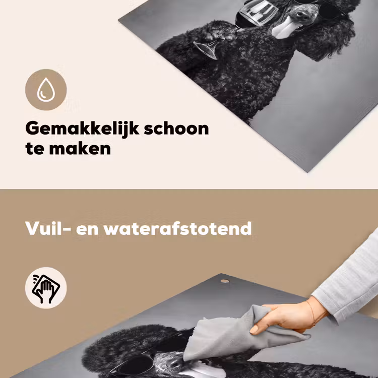 Hond - Krullen - Zonnebril - Wijn Inductie beschemer met haakjes middel -ky-schoon-nl