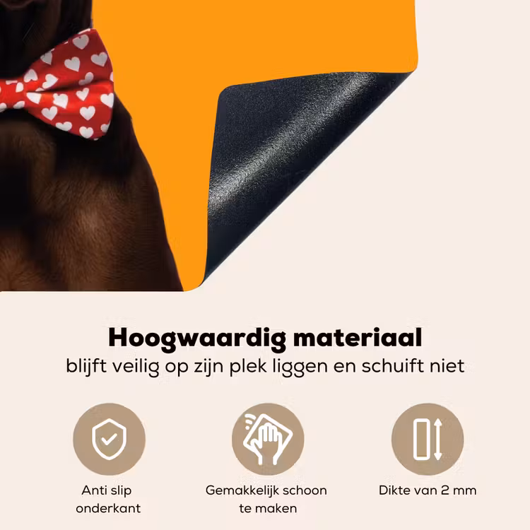 Hond - Oranje - Roos - Valentijn Inductie beschemer met haakjes klein -ky-onderkant-nl