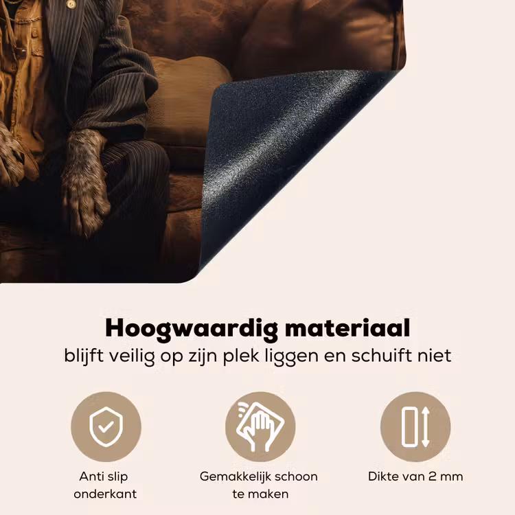 Hond - Sigaar - Hoed - Pak Inductie beschemer met haakjes klein -ky-onderkant-nl