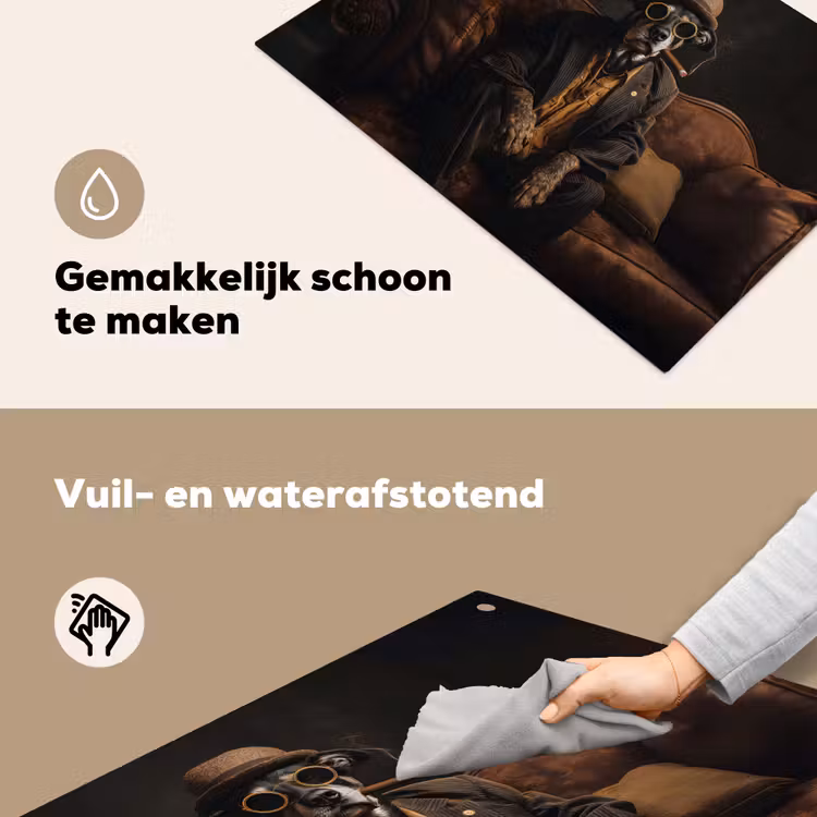 Hond - Sigaar - Hoed - Pak Inductie beschemer met haakjes klein -ky-schoon-nl