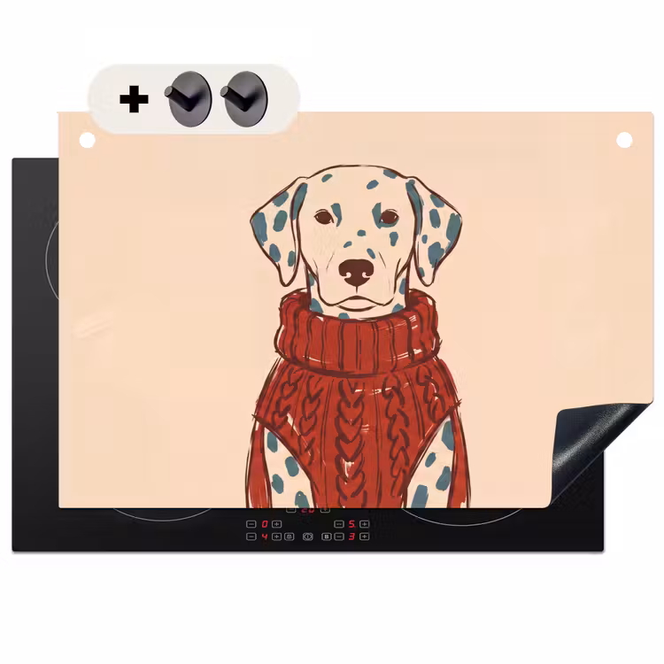 Hond - Trui - Winter - Dieren - Rood Inductie beschemer met haakjes klein -3d